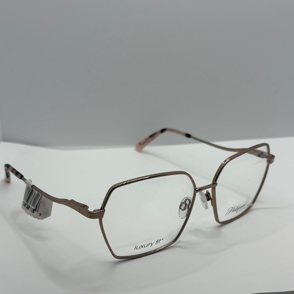 Hollywood by Sophia Loren Luxury Fit rose Gold blush Square Glasses 56-15-140